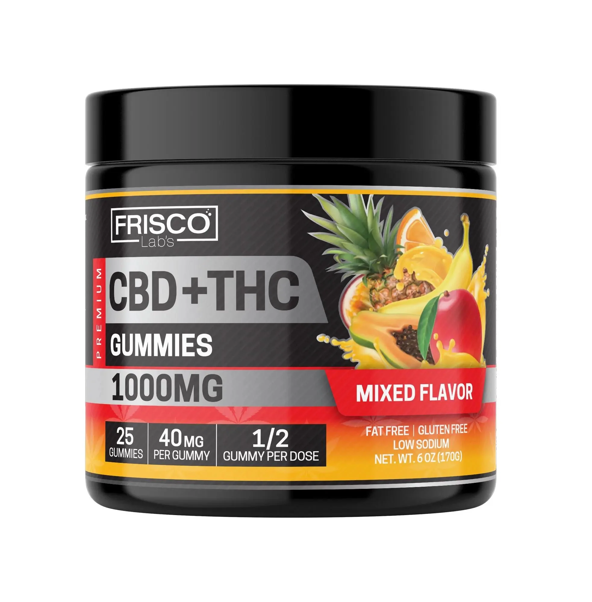 CBD + THC Gummies, Mix Flavor - 1000mg | 25 Pcs Gummies - Image 2
