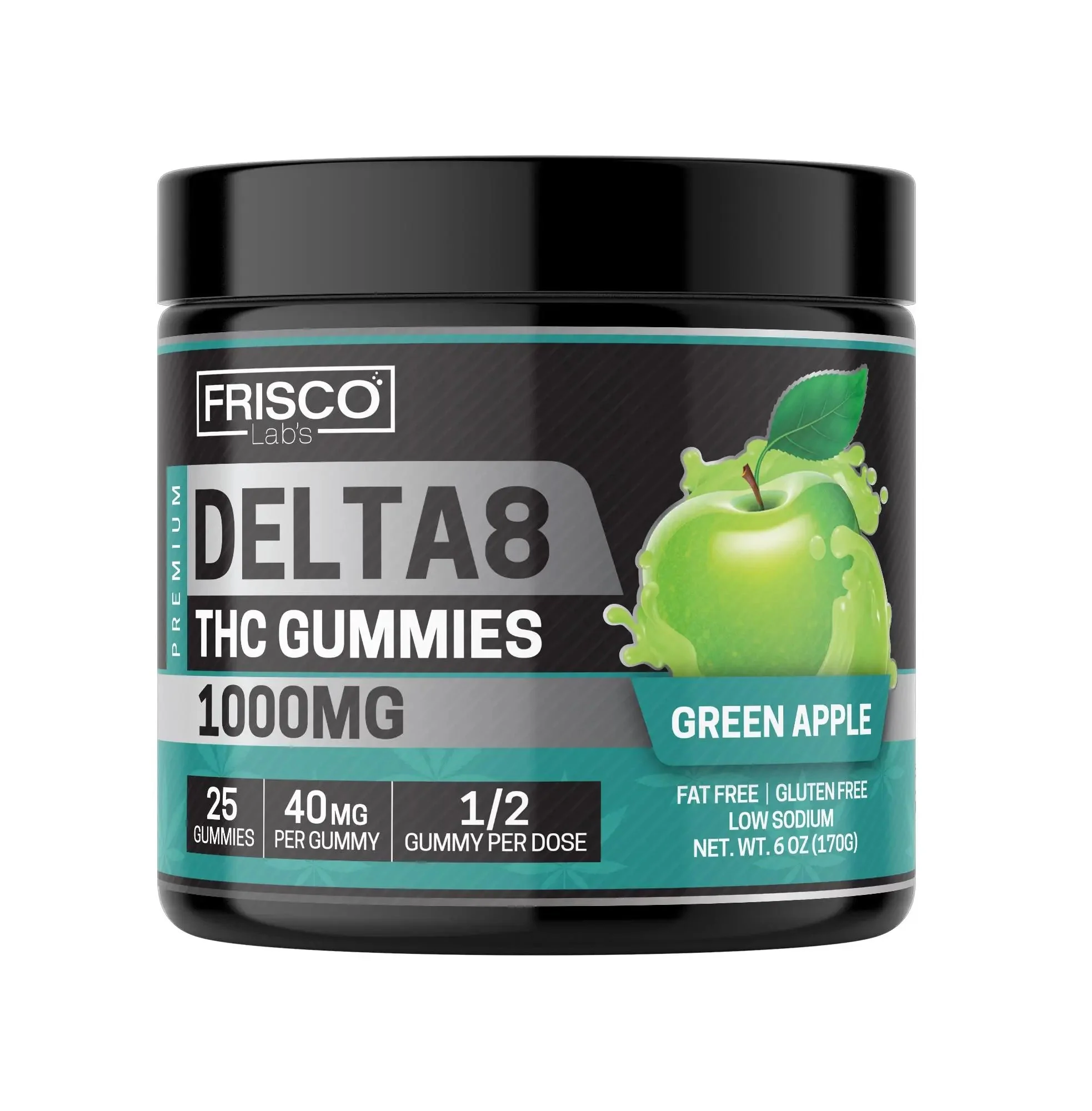 Delta 8 Gummies, Green Apple - 1000mg | 25 Pcs Gummies - Image 2