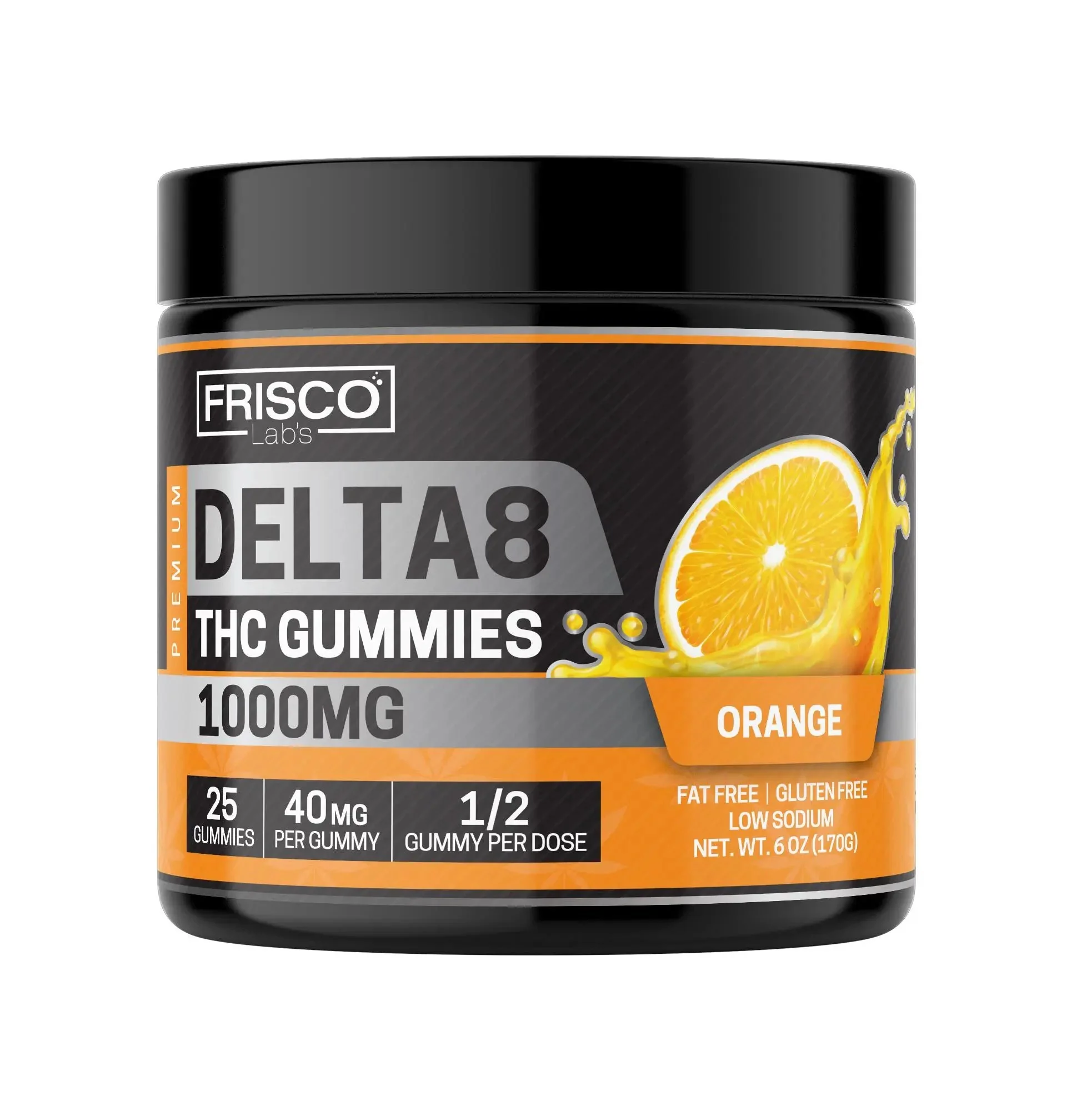Delta 8 Gummies, Orange - 1000mg | 25 Pcs Gummies - Image 2