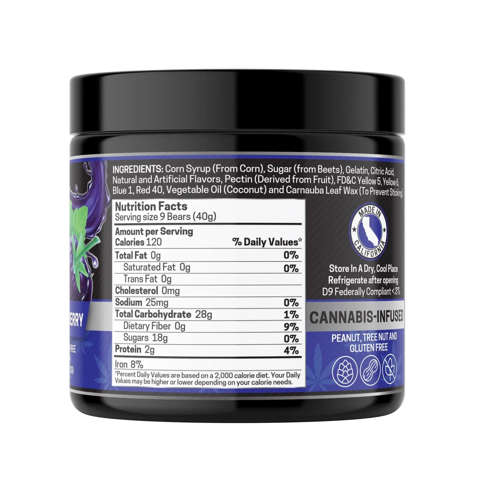 Delta 9 Gummies, Blue Raspberry - 1000mg | 25 Pcs Gummies - Image 4