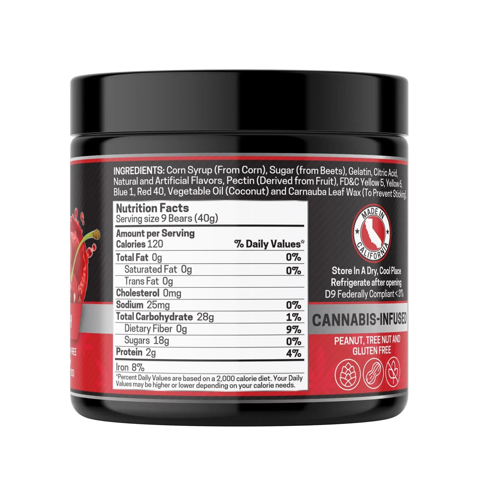 Delta 9 Gummies, Cherry - 1000mg | 25 Pcs Gummies - Image 4