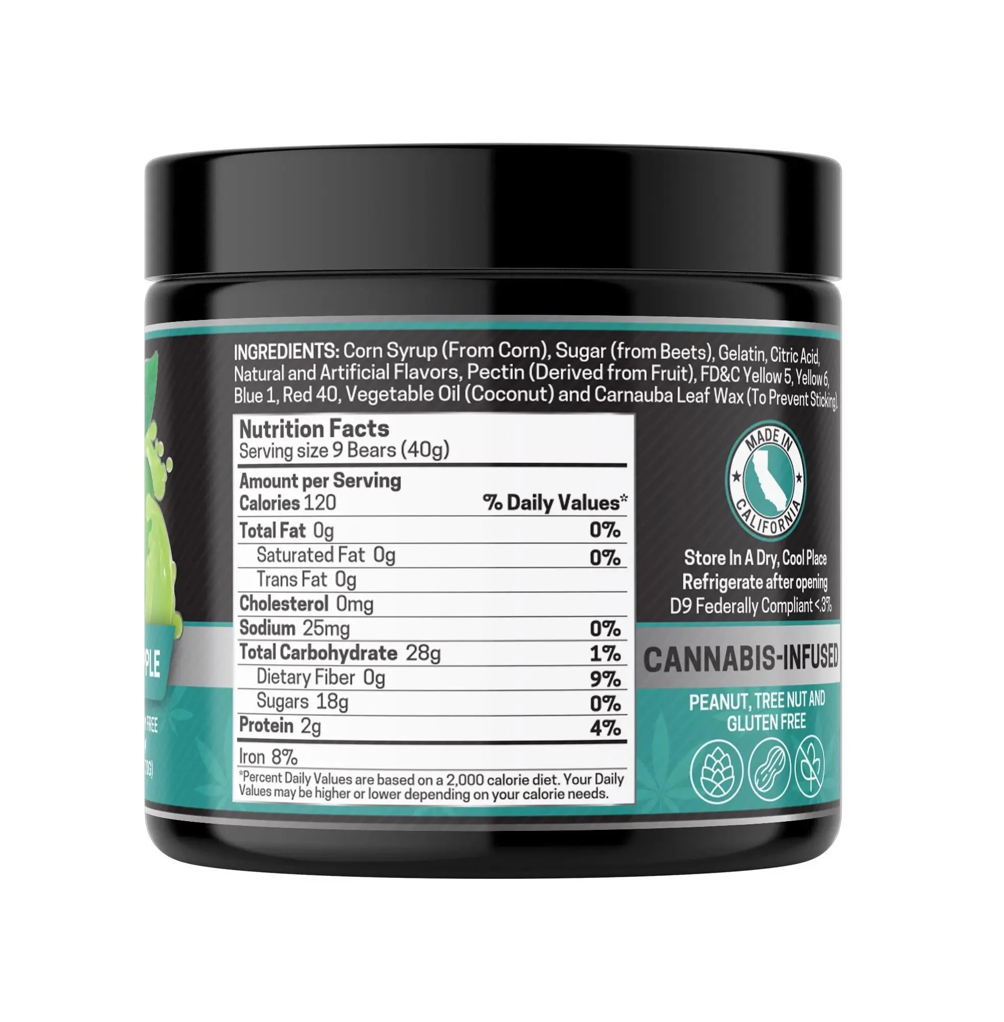 Delta 9 Gummies, Green Apple - 1000mg | 25 Pcs Gummies - Image 4