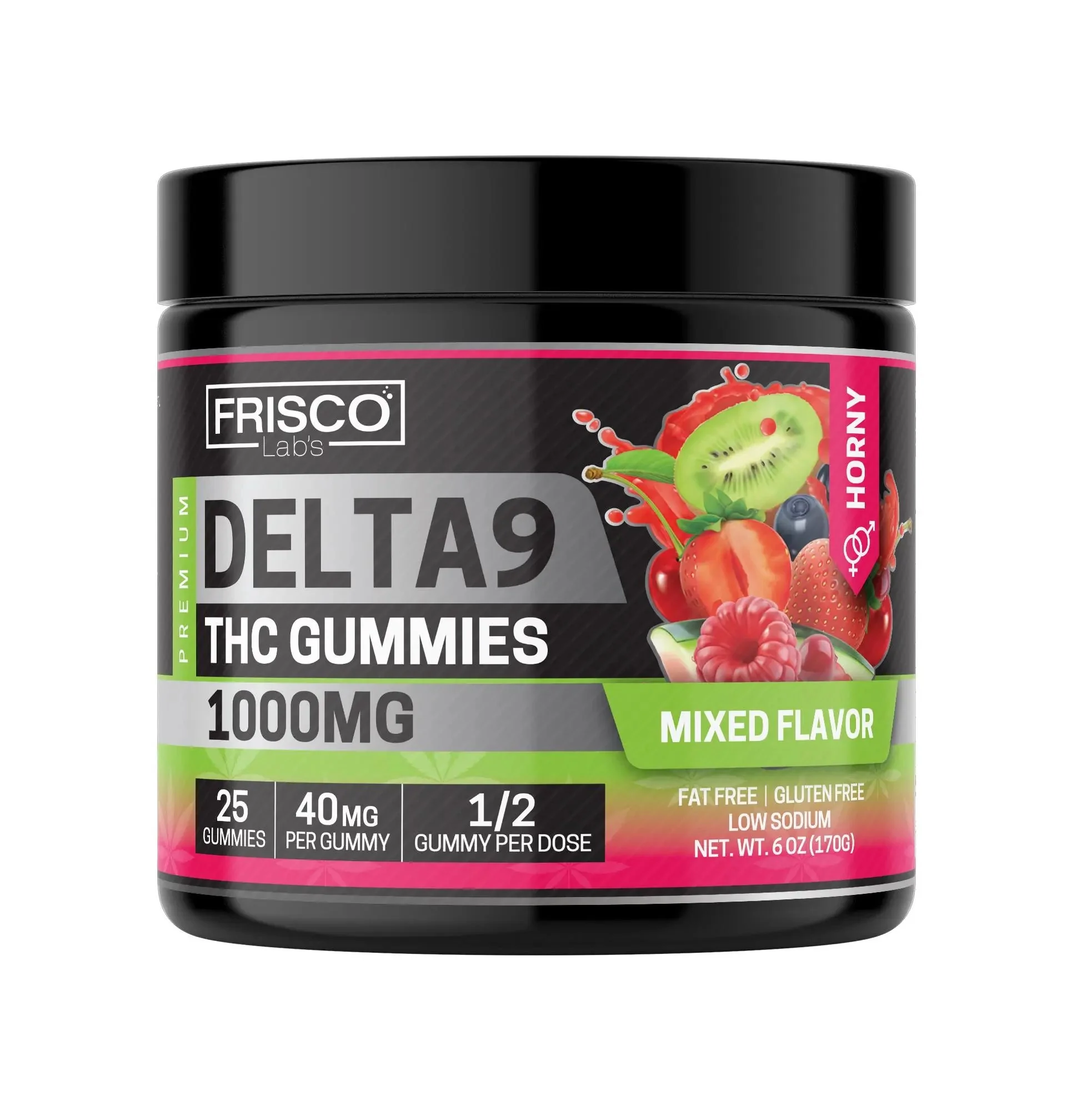 Delta 9 Gummies, Mix Flavor Horny - 1000mg | 25 Pcs Gummies - Image 2