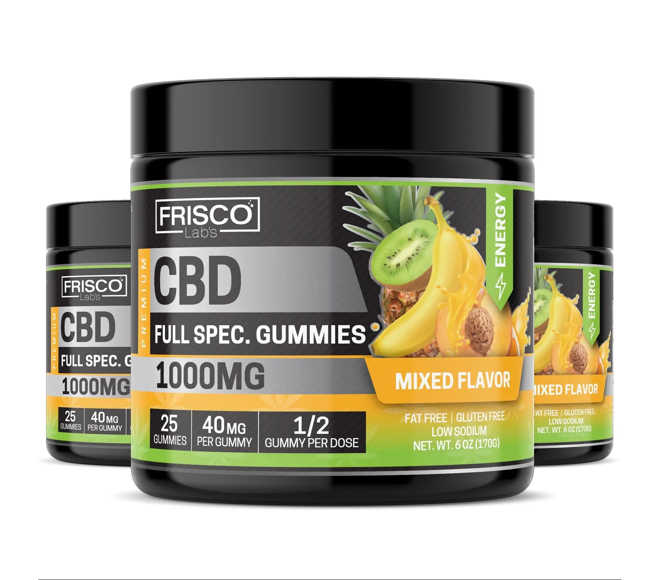 Full Spec. CBD Gummies, Mix Flavor Energy - 1000mg | 25 Pcs Gummies
