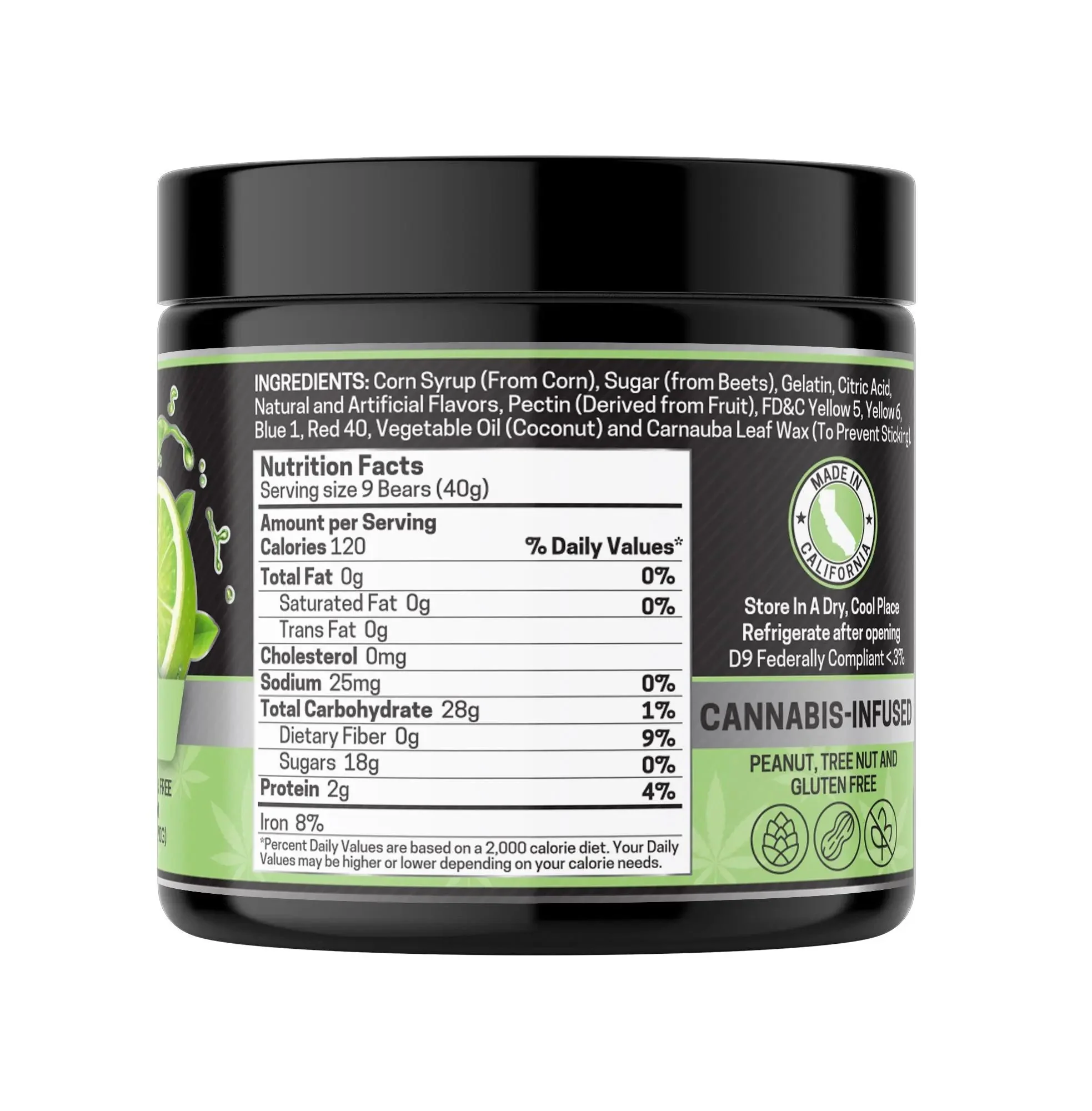 T-Free CBD Gummies, Lime - 1000mg | 25 Pcs Gummies - Image 4