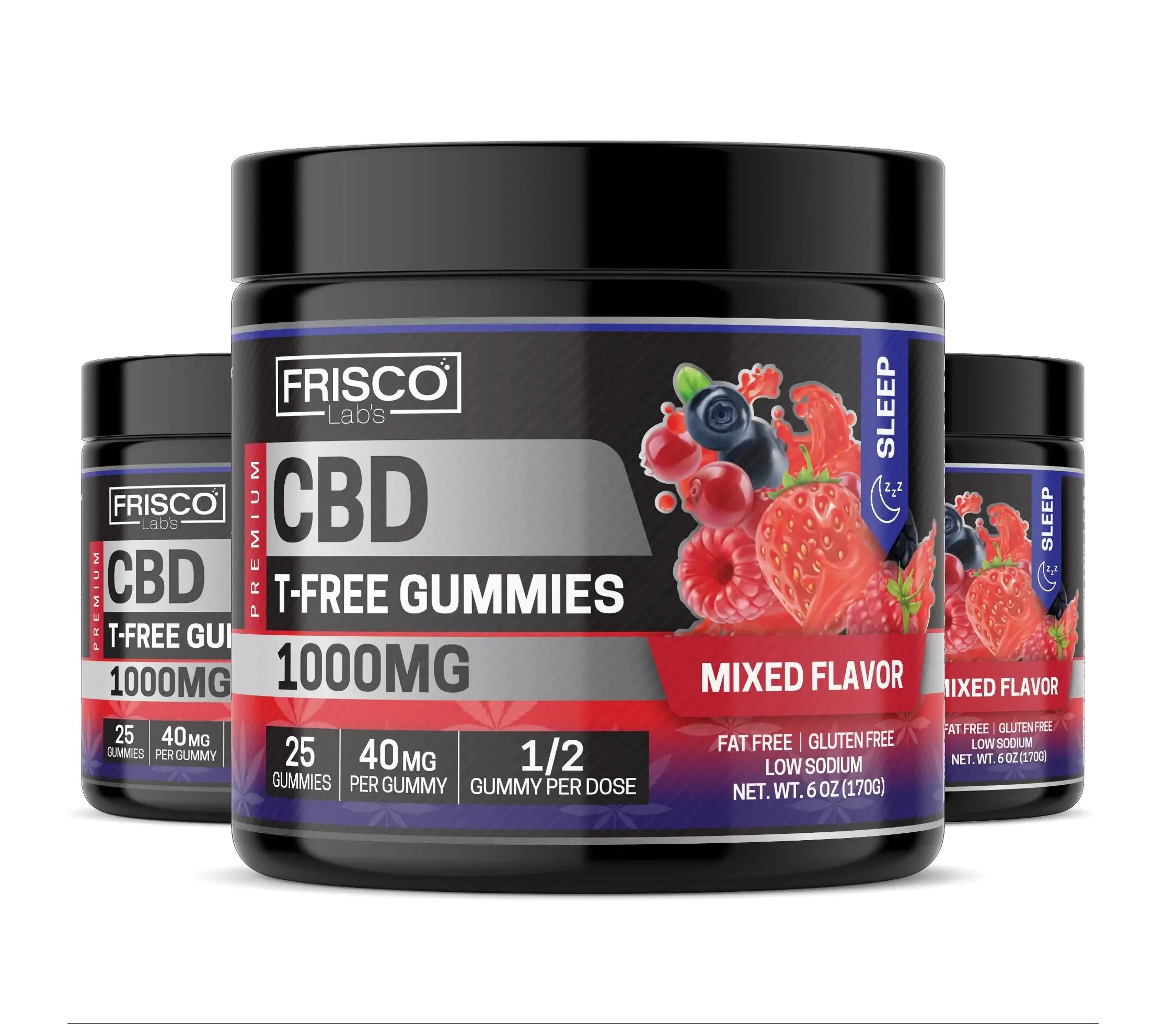 T-Free CBD Gummies, Mix Flavor Sleep - 1000mg | 25 Pcs Gummies