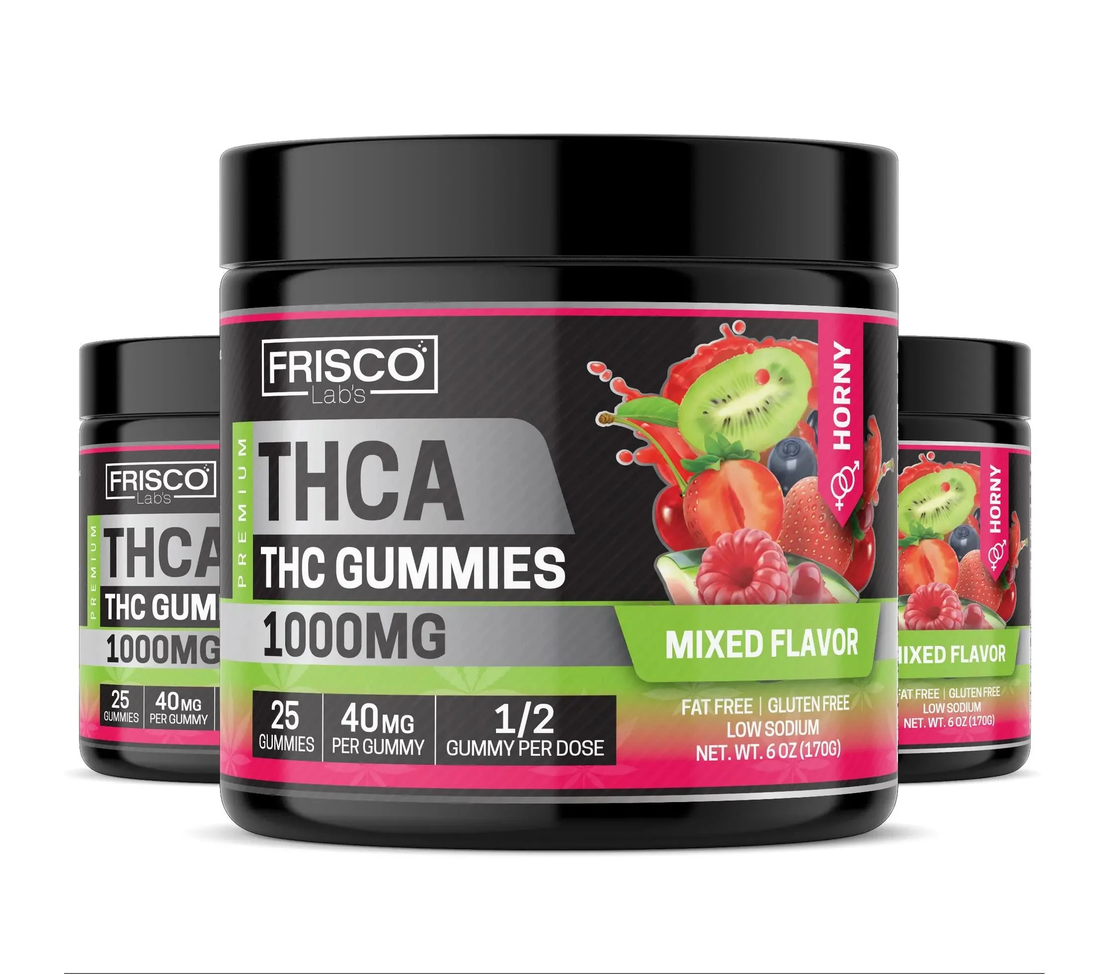 THCA Gummies, Mix Flavor Horny - 1000mg | 25 Pcs Gummies
